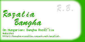 rozalia bangha business card